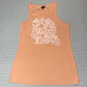 Torrid Be Free Fitted Cotton Modal Rib Crew Neck Tank in Peach Bloom Size 2